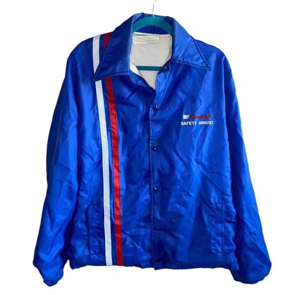 Vintage Holloway BF Goodrich Racing Jacket Blue Nylon Coach‎ Track USA Medium